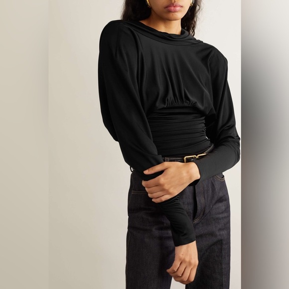 RUNWAY Saint Laurent Draped Jersey Open back Top - Picture 2 of 15